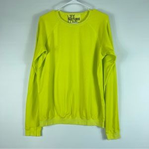 Freecity Yellow Pullover Sweatshirt Crewneck Cotton Long Sleeve Women's S-L New